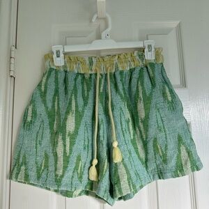 Aerie Jacquard Shorts Green Yellow